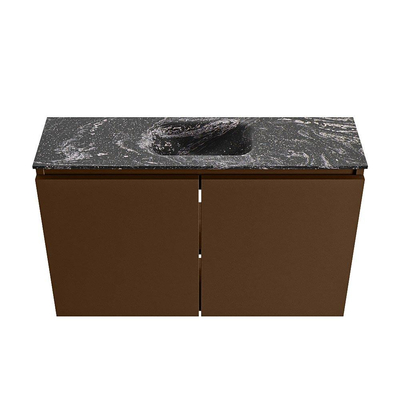 MONDIAZ TURE-DLUX 80cm toiletmeubel Rust. EDEN wastafel Lava positie midden. Met 1 kraangat.