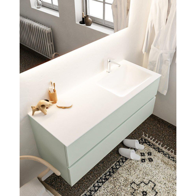 Mondiaz VICA ensemble de meuble de salle de bain - 120cm - meuble sous-vasque gris - 2 tiroirs - lavabo cloud droite - 1 trou de robinet - miroir LED - version XL 60cm de haut