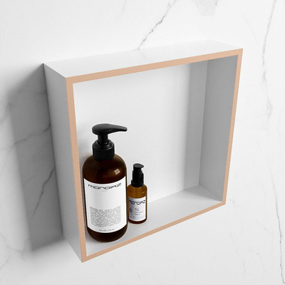 MONDIAZ EASY Nis - 29.5x29.5cm - geschikt voor in- of opbouw - 1 vak - kleur Rosee | Talc
