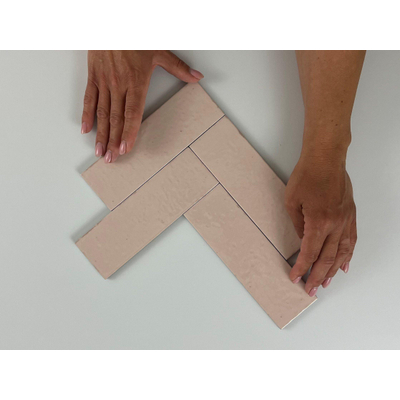 SAMPLE Terravito Nocino wandtegel - 6x18.6cm - Rose glans (roze)