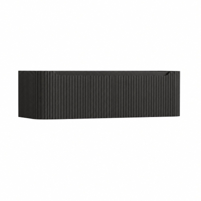 H&R Badmeubelen Juice Wastafelonderkast - 140x45x40cm - afgeronde hoeken - 3D-front - 2 lades - geïntegreerde greep - basalt