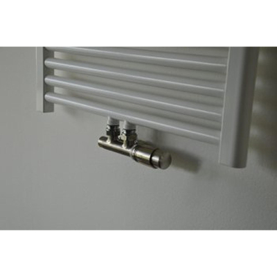 Riko set thermostatisch onderblok haaks-rechts geborsteld staal SHOWROOMMODEL