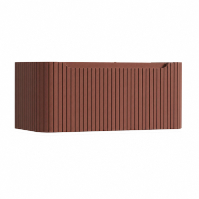 H&R Badmeubelen Juice Wastafelonderkast - 100x45x40cm - afgeronde hoeken - 3D-front - 1 lade - geïntegreerde greep - terra mat