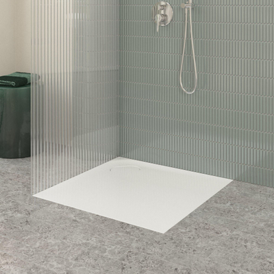 Villeroy & Boch Ecora douchebak - 80x80x3.5cm - hoekafvoer - white alpine (wit)