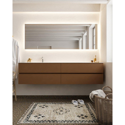 Mondiaz VICA Ensemble de meuble de salle de bain - 200cm - meuble sous-vasque repos - 4 tiroirs - lavabo cloud gauche - 1 trou de robinet - version XL 60cm haut