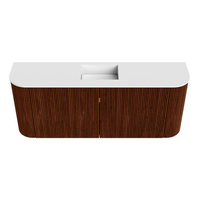 Mondiaz JOYA 103.2cm toiletmeubel - ronding links en rechts kleur Ruby - Wastafel FAYE positie Midden Zonder kraangat kleur Talc.