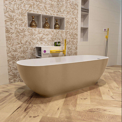 Mondiaz Rock Baignoire îlot - 170x70x52cm - Couleur Oro / Talc