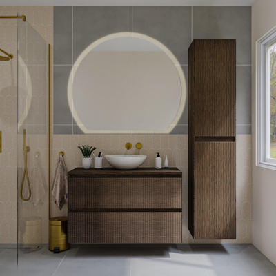 Saniclass Holz Atelier Armoire haute - 180x38x38cm - 2 portes - Chêne charcoal