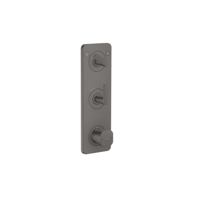 Hansgrohe Axor Citterio C afbouwdeel v. inbouw douchekraan thermostatisch m. plaat v. 2 functiesen cubic cutbrushed black chrome