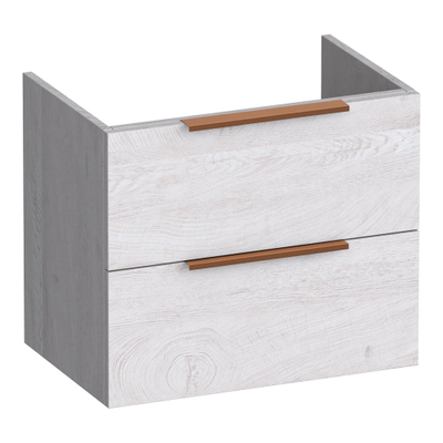 BRAUER Elevate wastafelonderkast ondiep 60 excl. opleggrepen 2 softclose lades en 1 sifon uitsparing - Forest Seashell