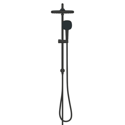 Grohe Vitalio Comfort 250 QuickFix Douche pluie - pomme de douche 25cm - douchette carrée - 2 jets - sans inverseur - noir mat