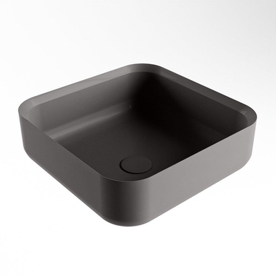 Mondiaz Binx Vasque à poser 36x36x13cm carré Solid Surface Darkgrey/Gris