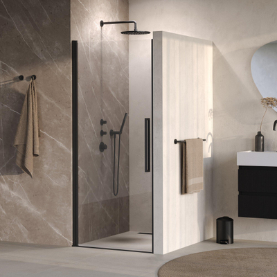 BRAUER Cosmic Nisdeur - 90x200 - draaiend - helder - glas omkeerbaar incl. glascoating - mat zwart