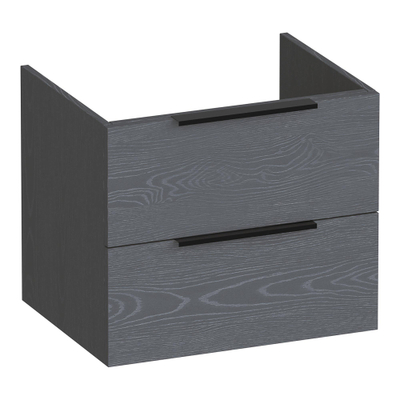 BRAUER Elevate wastafelonderkast 60 excl. opleggrepen 2 softclose lades en 1 sifon uitsparing - Timber Grey