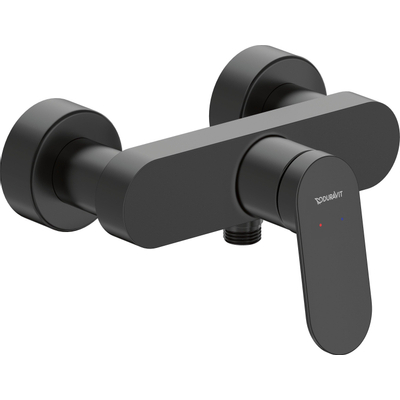 Duravit Wave Douchekraan - eengreeps - omstel - koppelingen - HOH=15cm - mat zwart