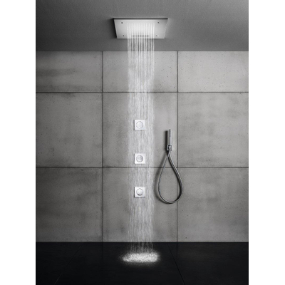 Hotbath Mate douche de tête encastrée carrée 50x50cm avec cascade et jet chromé