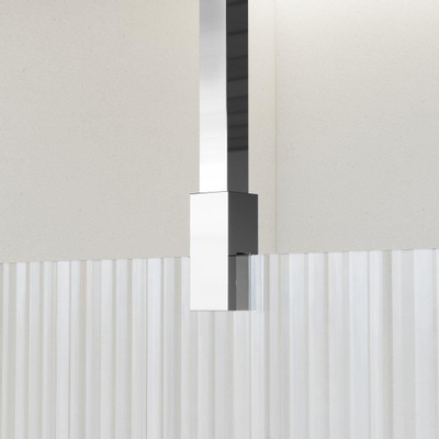Fortifura Galeria Douche à l'italienne - 70x200cm - Verre nervuré - Bras plafond - Chrome