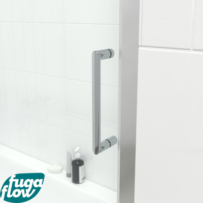 FugaFlow Efficiente Vetro Pare-baignoire - porte coulissante 2 pièces - 170x150cm - verre de sécurité 6mm - anti-calcaire - chrome