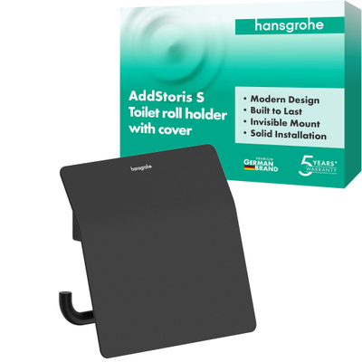 Hansgrohe AddStoris S closetrolhouder klep mat zwart