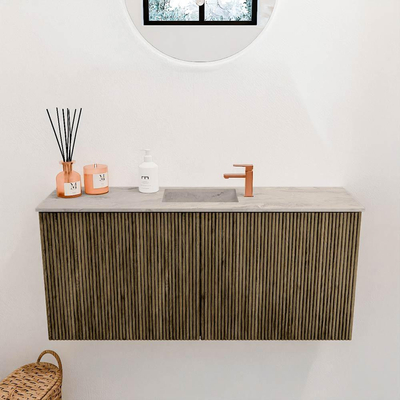 Mondiaz JOYA-DLUX 90cm toiletmeubel - kleur Dusk - Wastafel FAYE positie Midden 1 kraangat kleur Glace.