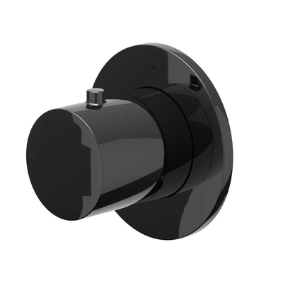 IVY Bond Afbouwdeel - voor inbouw douchemengkraan - stopkraan - symmetry - rond rozet - Zwart chroom PVD