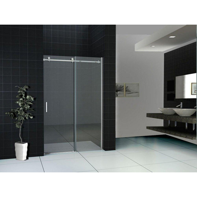Wiesbaden Slide Porte coulissante de niche 1200 x 2000 x 8 mm verre clair nano/chrome