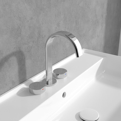Villeroy & Boch Dawn wastafeluitloop set - zonder pop up afvoergarnituur - hoogglans chroom