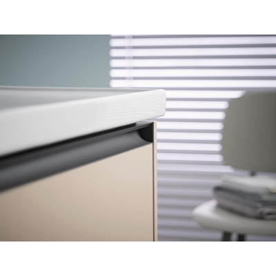 Duravit Ketho 2 meuble-vasque bas avec 2 tiroirs 48,4x37,5x54,9cm avec poignées anthracite taupe mat