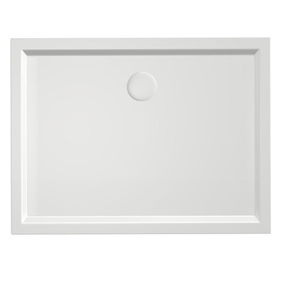 Xenz mariana receveur de douche 100x75x4cm rectangulaire acrylique blanc