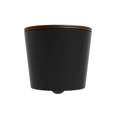 Mondiaz LAVIE hangtoilet – spoelrandloos – 36 x 53 cm – met softclose zitting – Urban (zwart), zitting Rust (bruin)