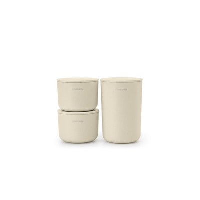 Brabantia ReNew Opbergpotjes - set van 3 - soft beige SHOWROOMMODEL