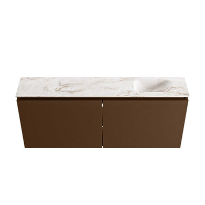 MONDIAZ TURE-DLUX 120cm toiletmeubel Rust. EDEN wastafel Frappe positie rechts. Met 1 kraangat.