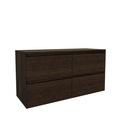 Saniclass Holz Atelier Badkamermeubelset - 120x45x60cm - topblad - zonder kraangaten - 2 lades - Eiken Charcoal