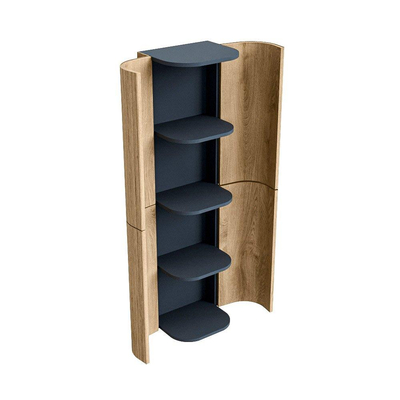 MONDIAZ KURVE Colonne de salle de bains 160cm couleur Oak avec 4 portes