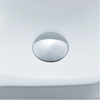 QeramiQ Fuente pack lave-mains – demi-rond – 40 x 21,5 x 12 cm – céramique blanc mat – perçage à gauche – robinet chromé