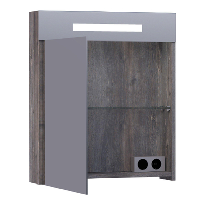 BRAUER Promise Deluxe armoire de toilette – 59 x 70 x 15 cm – LED directe – ouverture à gauche – Driftwood