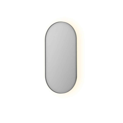 INK SP21 spiegel – ovaal – 60x120 cm – indirecte LED – spiegelverwarming – Rvs geborsteld