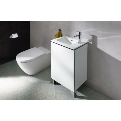Duravit ME by Starck cuvette à poser à chasse profonde back to wall 37x60cm évacuation horizontale avec WonderGliss blanc