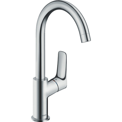 Hansgrohe Logis 1 greeps wastafelkraan - 210 draaibare uitloop - zonder afvoer - hoogglans chroom