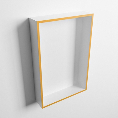 Mondiaz Easy nis 29.5x44.5x8cm voor Inbouw/opbouw 1 open vak Solid surface Talc/Ocher