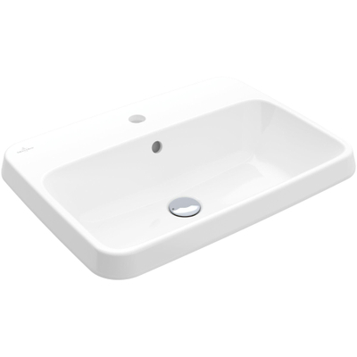 Villeroy & boch architectura lavabo encastré 60x45x17cm rectangle 1 trou pour robinet avec trou de trop-plein céramique blanche alpin brillante