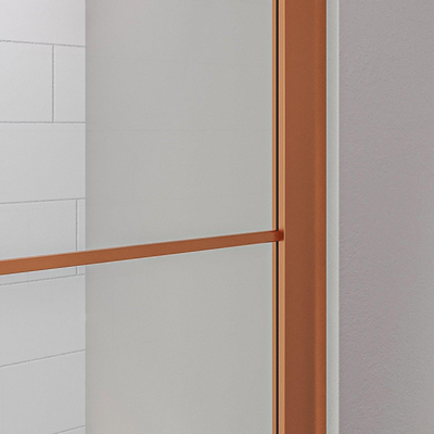 Saniclass Colorem inloopdouche/zijwand 100x200cm 8mm helder nano coating glas met frame geborsteld koper