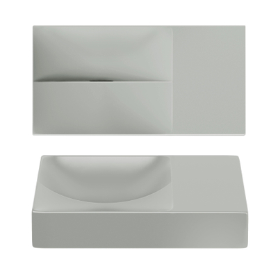 Clou Vale fontein 38 cm zonder kraangat rechts mat grijs keram