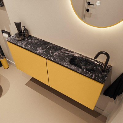 MONDIAZ TURE-DLUX 120cm toiletmeubel Ocher. EDEN wastafel Lava positie rechts. Met 1 kraangat.