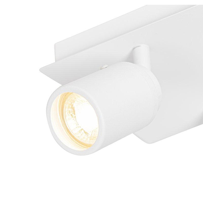 QAZQA Ducha plafonnier de salle de bains - 17x17cm - 2 spots - IP44 - carré - blanc mat