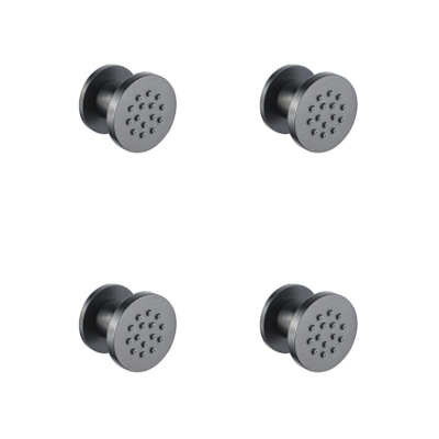 Fortifura Calvi zijdouche - 5cm - rond - 4 stuks - PVD - geborsteld gunmetal (antraciet)