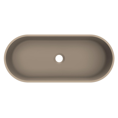 Arcqua Case vasque à poser - ovale - 60x26cm - mat truffe