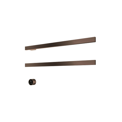 Hotbath &MORE Handdoekradiator - 80x38cm - vierkant - 2 stangen - horizontaal - met schakelaar - tuscan bronze (brons)