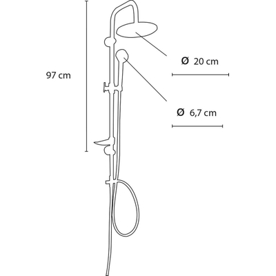 Differnz Proline doucheset 20.5x97x20.5cm ABS Verchroomd Chroom