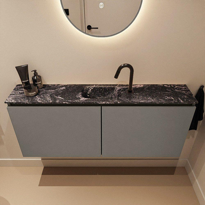 MONDIAZ TURE-DLUX Meuble toilette - 120cm - Smoke - EDEN - vasque Lava - position centrale - 1 trou de robinet